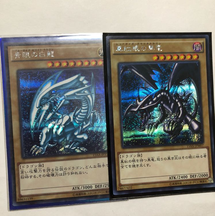 遊戯王】青眼の白龍 真紅眼の黒龍 レリーフ セット 遊戯王 青眼の白龍