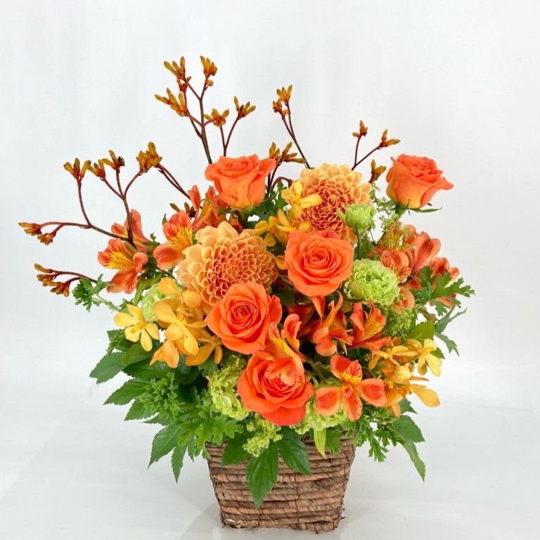 オレンジ系おまかせアレンジメント O-15（カラー：オレンジ）｜ ｜with