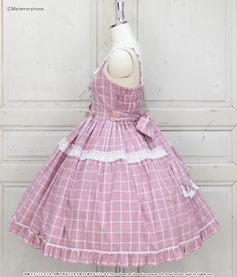 Sweetタータンはしごレースフリルジャンパースカート - ワンピース