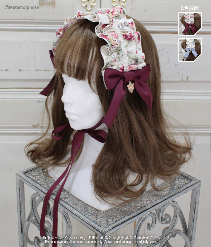 新作公開】≪花柄ヘッドドレス(あご紐取り外し可能タイプ)≫通販：4