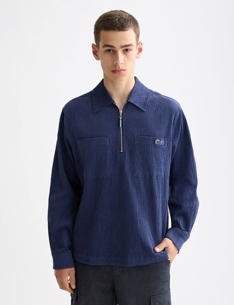 Quarter zip corduroy shirt – Scotch & Soda