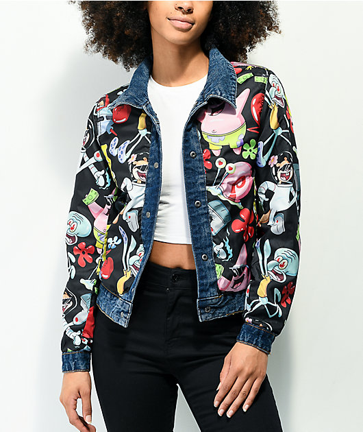 Members Only x SpongeBob Reversable Denim Trucker Jacket | Zumiez