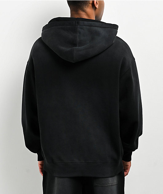Ninth Hall Fundamentals Sunbleached Black Wash Zip Hoodie | Zumiez