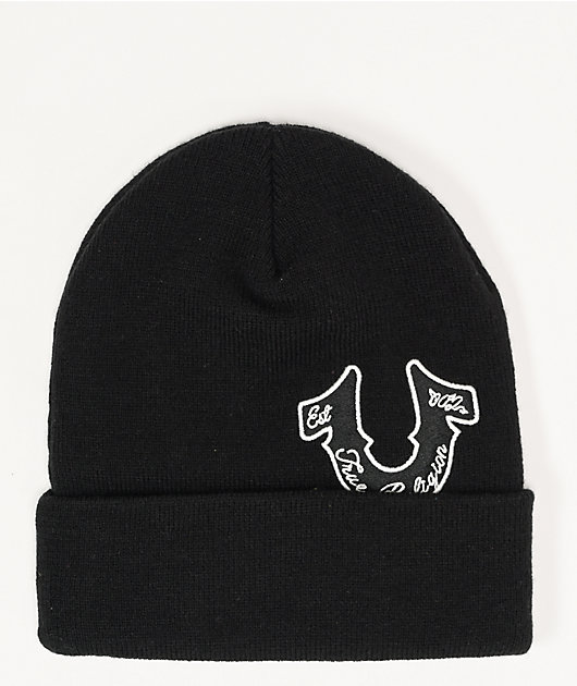 True Religion Patch Black Beanie | Zumiez
