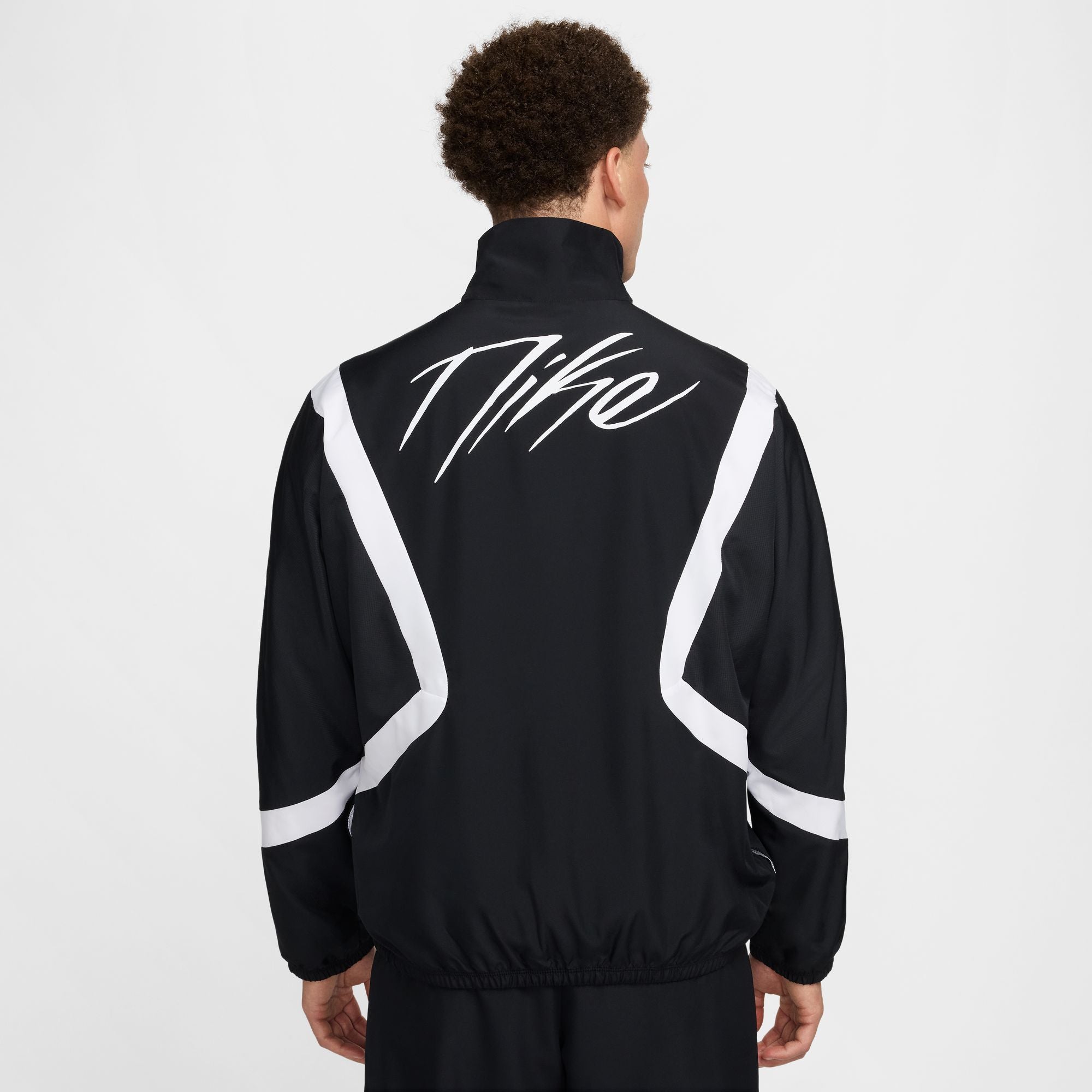 MEN'S NIKE ICON WOVEN BASKETBALL JACKET 'BLACK/WHITE'FZ0248-010