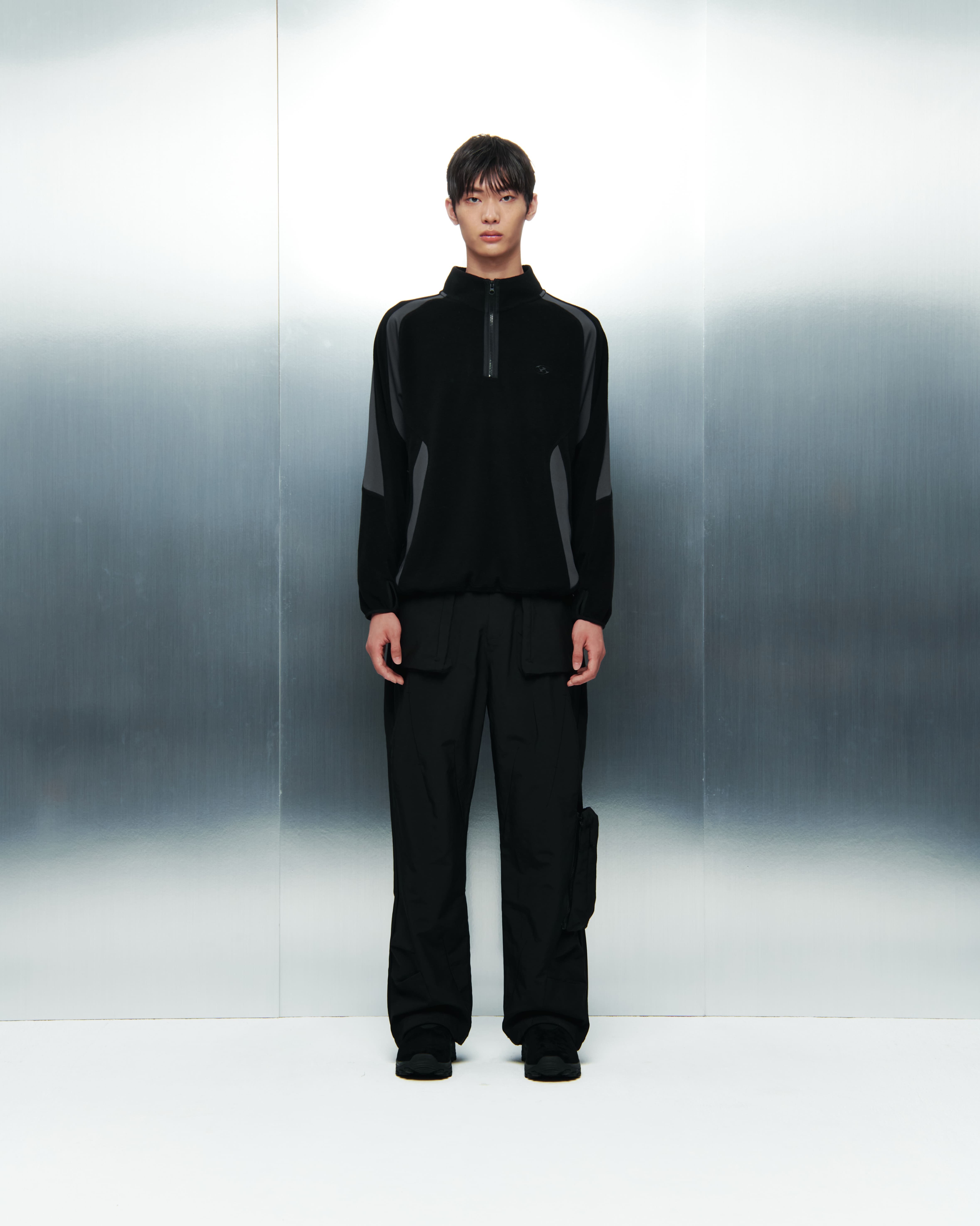 HALF ZIP-UP FLEECE [BLACK] | SAN SAN GEAR