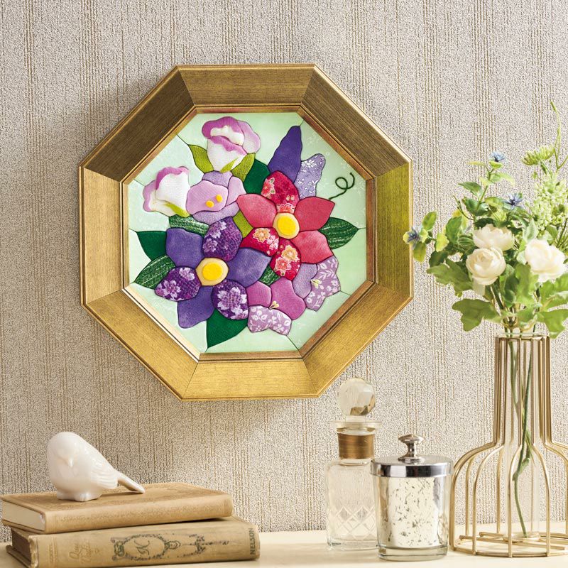 きめこみ花風水・紫の花飾り｜株式会社さくらほりきり