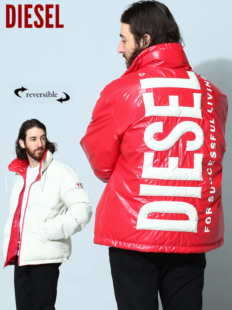 DIESEL】オリジナルロゴ ブランケット（赤白）、専用巾着付き DIESEL