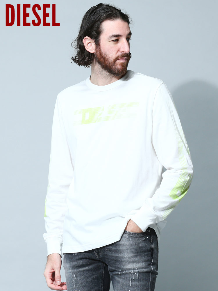 ディーゼル メンズ Tシャツ 長袖 DIESEL ブランド ロンT トップス ロゴ