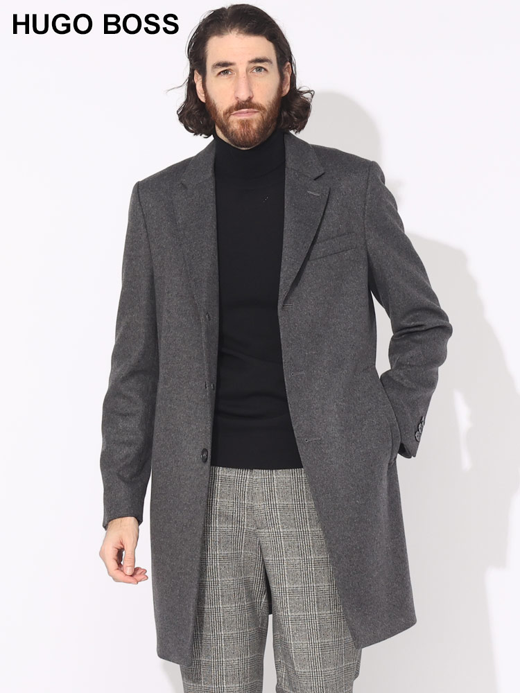 HUGO BOSS (ヒューゴボス) カシミヤ混 シングル チェスターコート