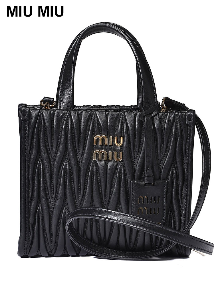 MIU MIU (ミュウミュウ) マテラッセレザー オープン ハンドバッグ