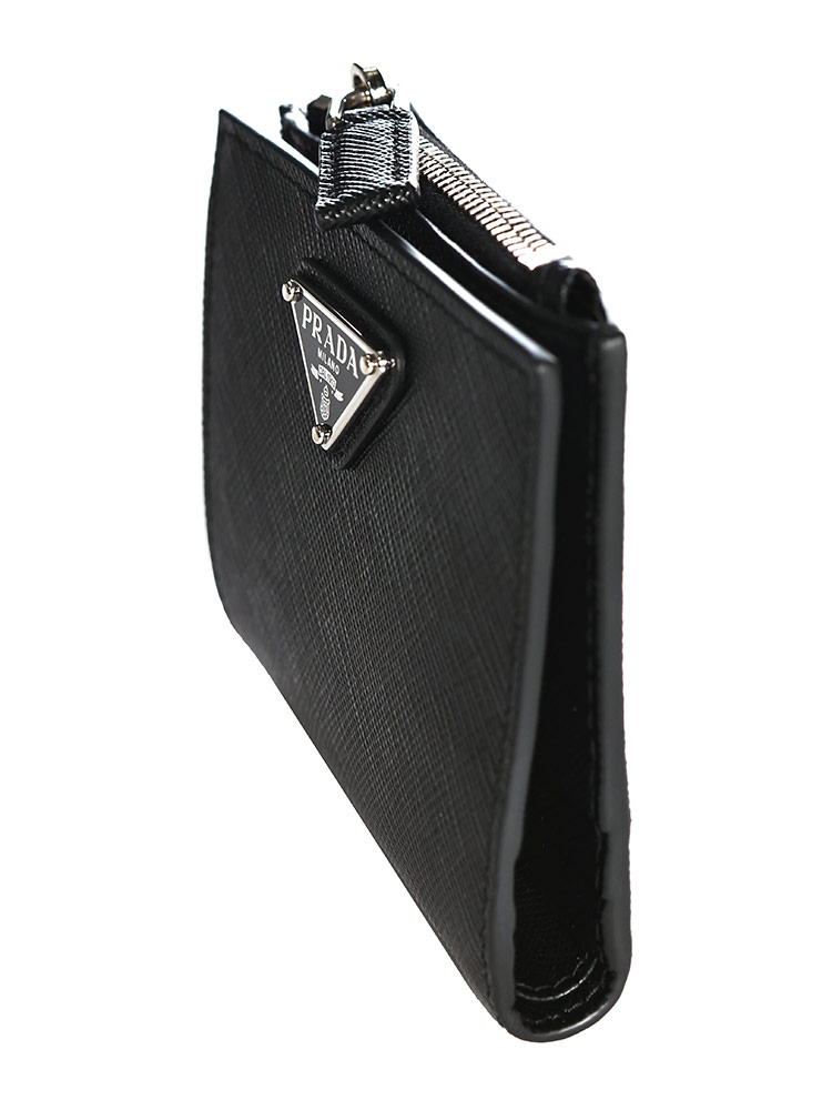 PRADA (プラダ) レザー プレートロゴ 二つ折り 財布 PR2ML049QHH