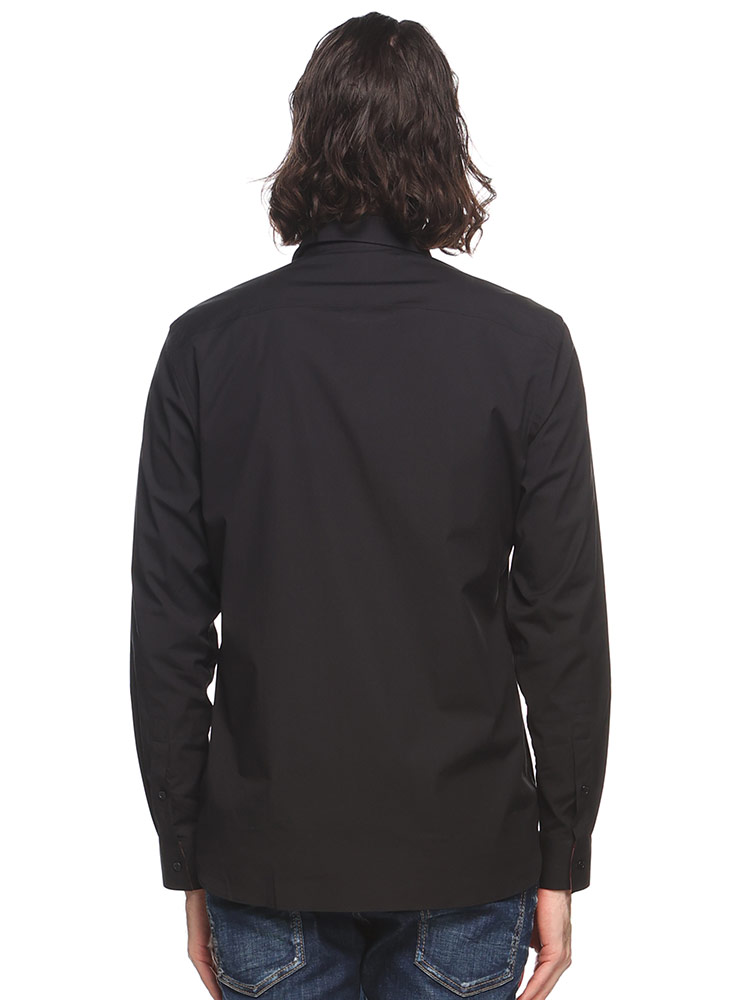 BURBERRY (バーバリー) 襟＆袖裏チェック ロゴ刺繍 レギュラーカラー