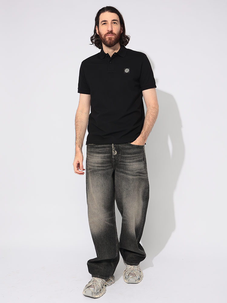 STONE ISLAND (ストーンアイランド) ロゴパッチ 半袖 ポロシャツ