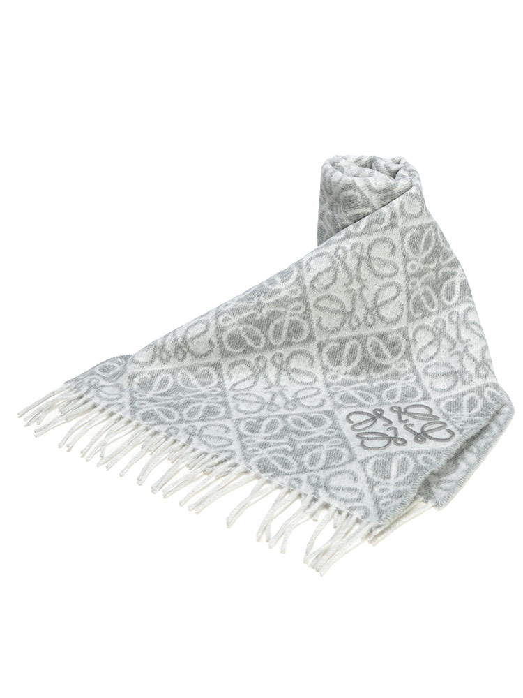 LOEWE (ロエベ) アナグラム オールオーバー カシミヤ混 マフラー