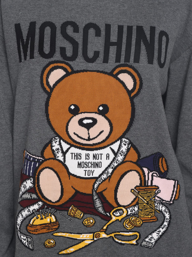 MOSCHINO (モスキーノ) ベア クルーネック ニットワンピース TEDDY