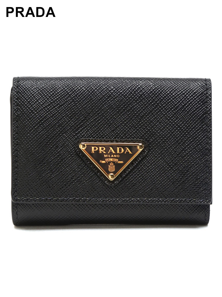 PRADA (プラダ) サフィアーノレザー スナップボタン開閉 コンパクト