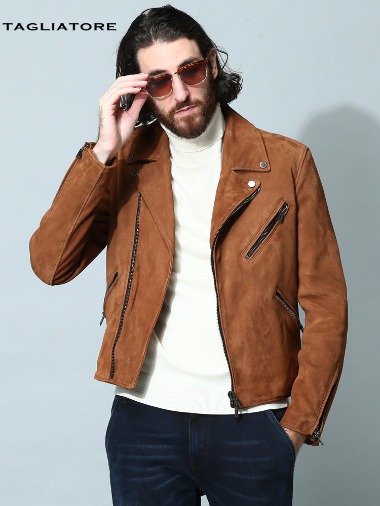 TAGLIATORE (タリアトーレ) スエード ダブルジップ ライダース