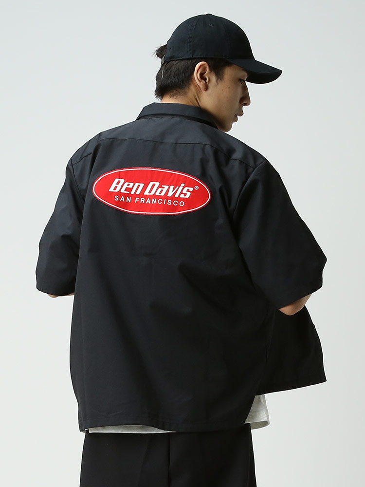 BEN DAVIS (ベンデイビス) ワッペン ポケット 半袖 ワークシャツ M L