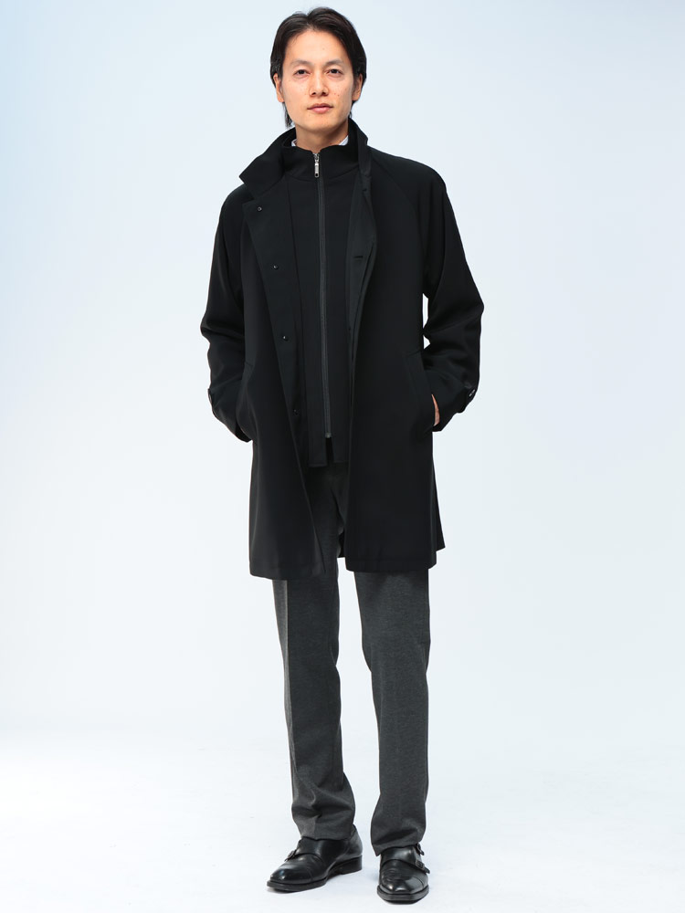 バレストリーノ LL 黒 カシミア混 ロングコート バレストリーノ LL 黒