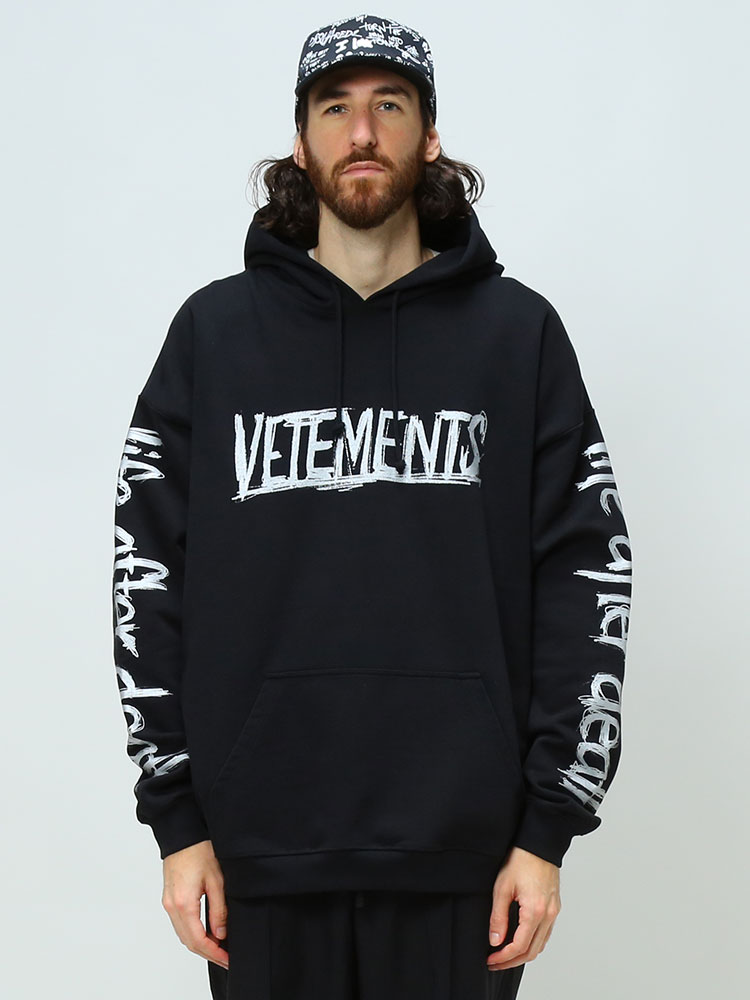 VETEMENTS ヴェトモン ブランド メンズ パーカー ロゴ プリント プル