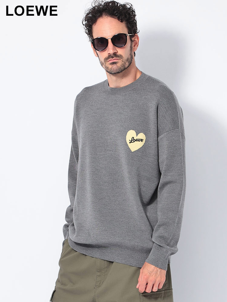LOEWE (ロエベ) ロゴ クルーネック ニット HEART LEH526Y14KEI メンズ