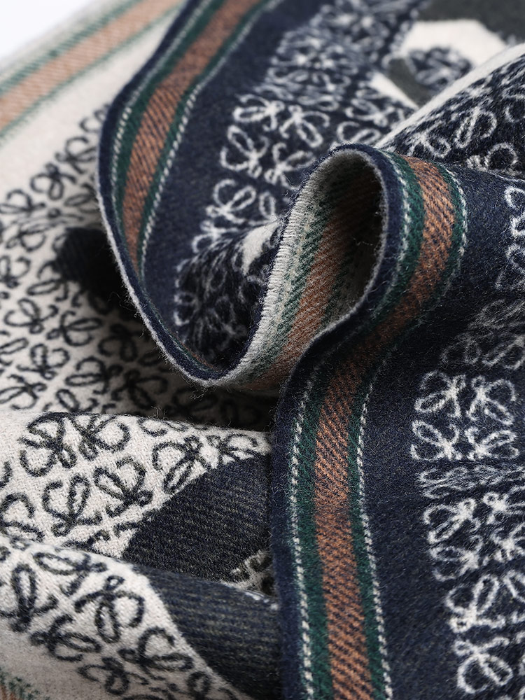 LOEWE (ロエベ) カシミヤ混 総柄 マフラー LELF606257X51 メンズ