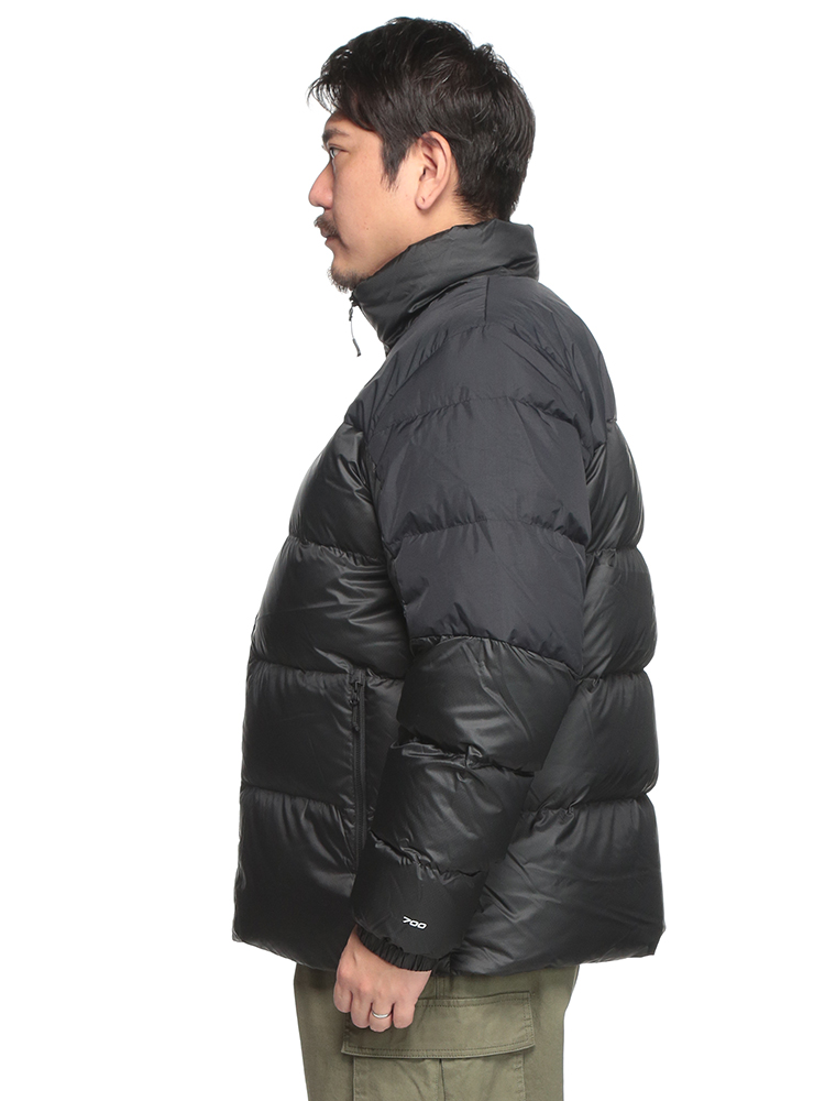 ダウンジャケット ナイロン ロゴ刺繍 ハイネック 700フィルパワー M