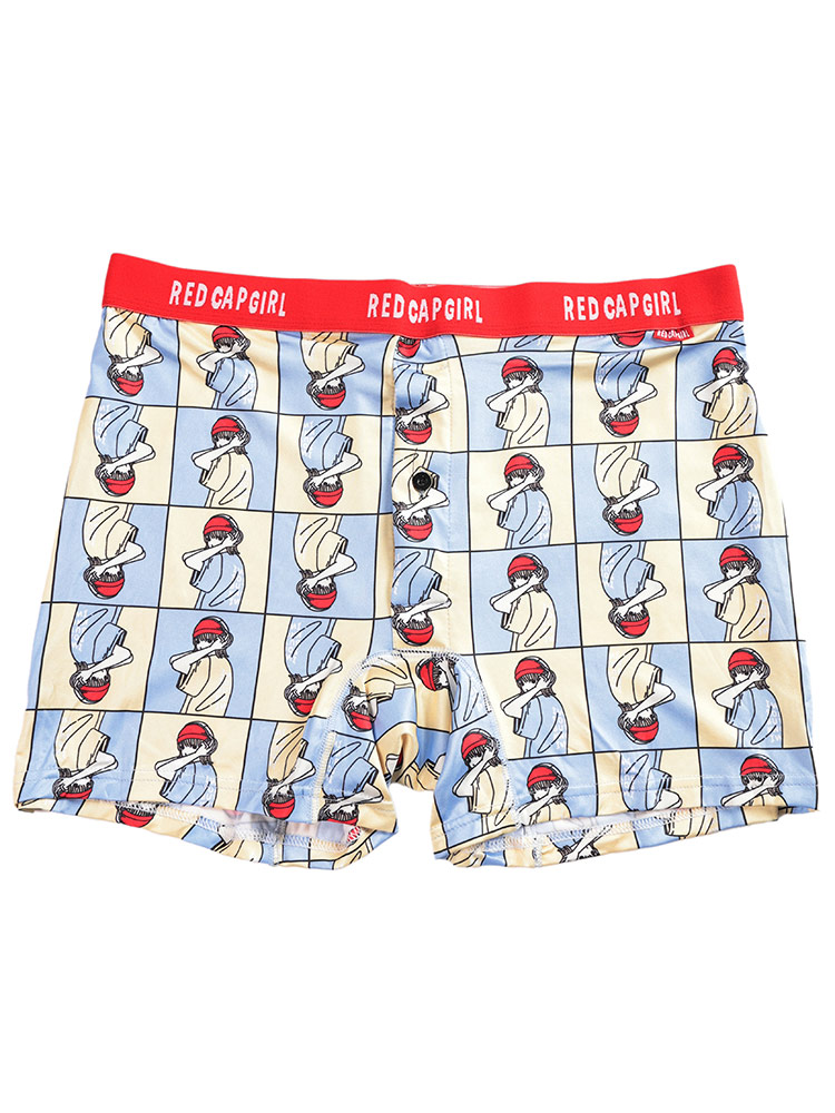 ボクサーパンツ 振り返りGIRL 総柄 肌着 下着 前開き 総柄 アンダー