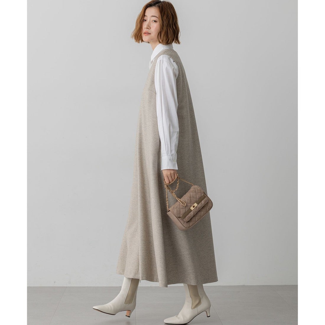 23区 スエード キルティング ショルダーバッグ （ブラウン系