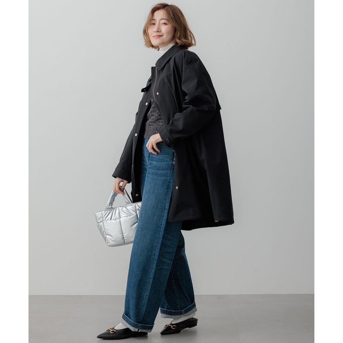 23区 【撥水加工/洗える】中綿ベストライナー付き マルチウェイ