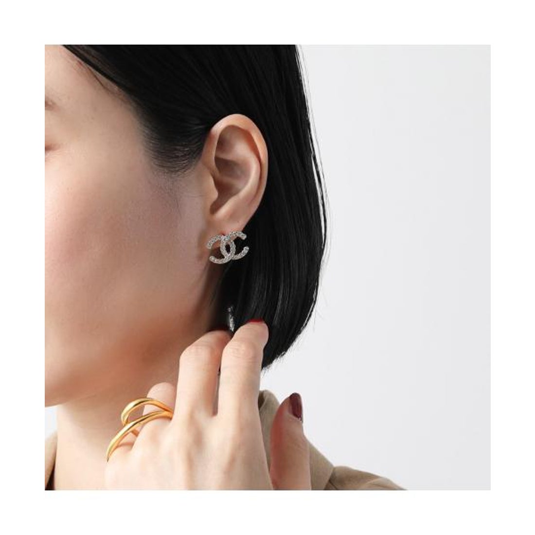 シャネル CHANEL CHANEL ピアス ABF269 B19870 ラインストーン装飾