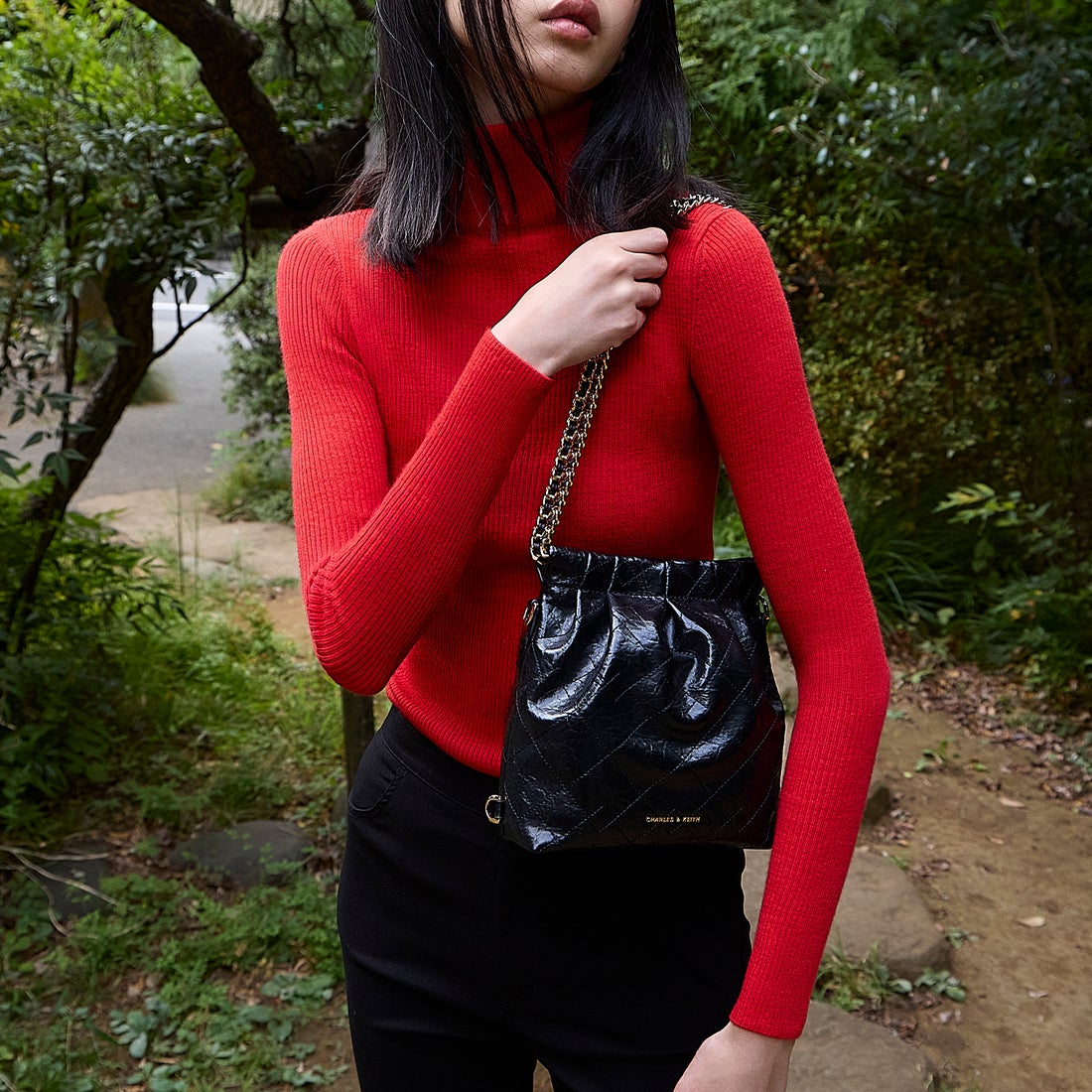 CHARLES & KEITH Duo ドゥオ チェーンハンドルツーウェイバックパック