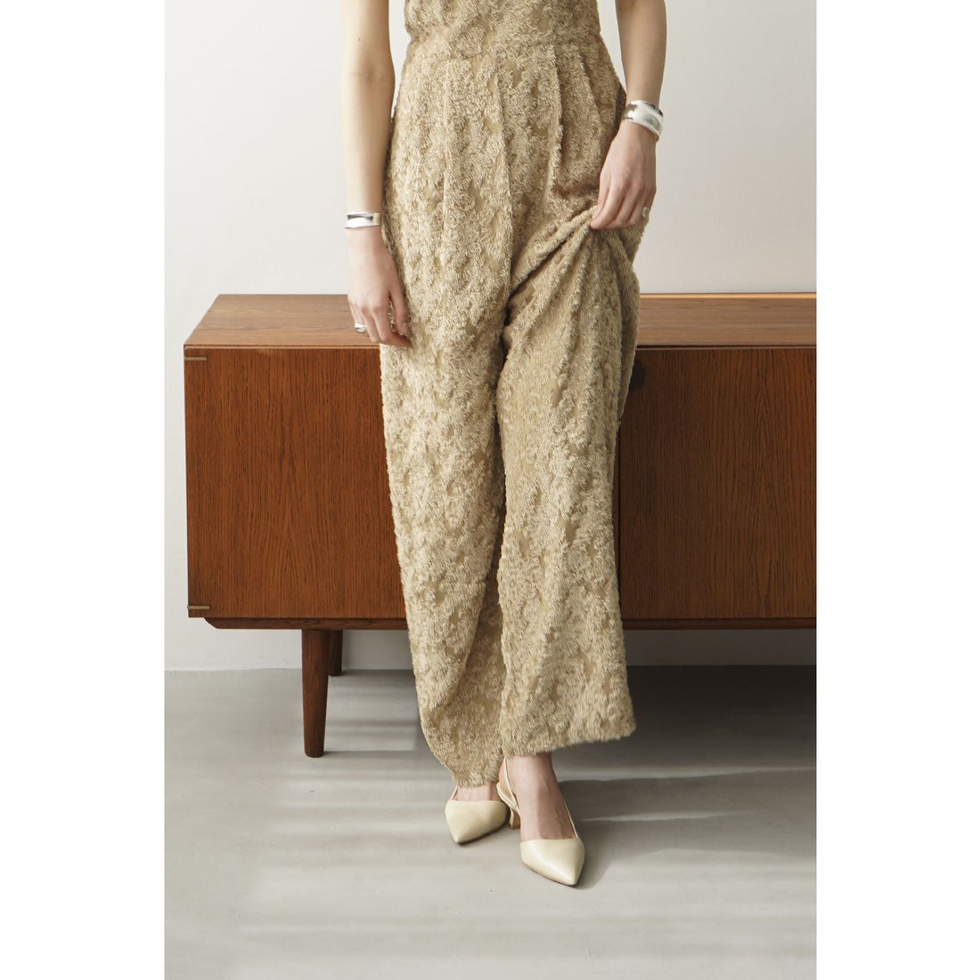 クラネ CLANE FRINGE CAMISOLE ALL IN ONE （BLACK） -靴