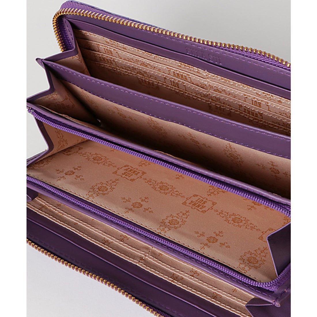 アナスイ ANNA SUI ローズハート ラウンド長財布 （ラベンダー） -人気