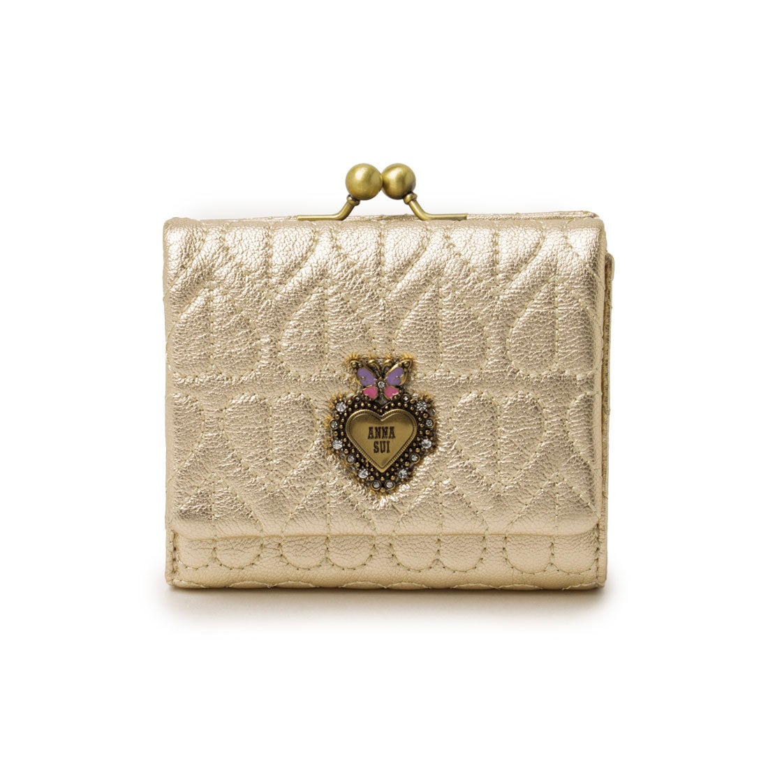 アナスイ ANNA SUI ドリーミー 口金二つ折り財布 （ゴールド） -人気