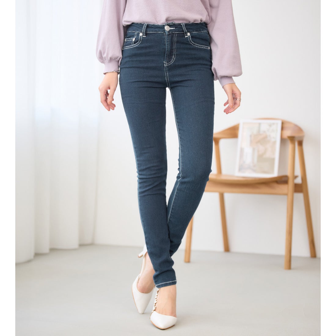 Alotta 美脚ストレッチスキニーデニムパンツ - ファッション通販