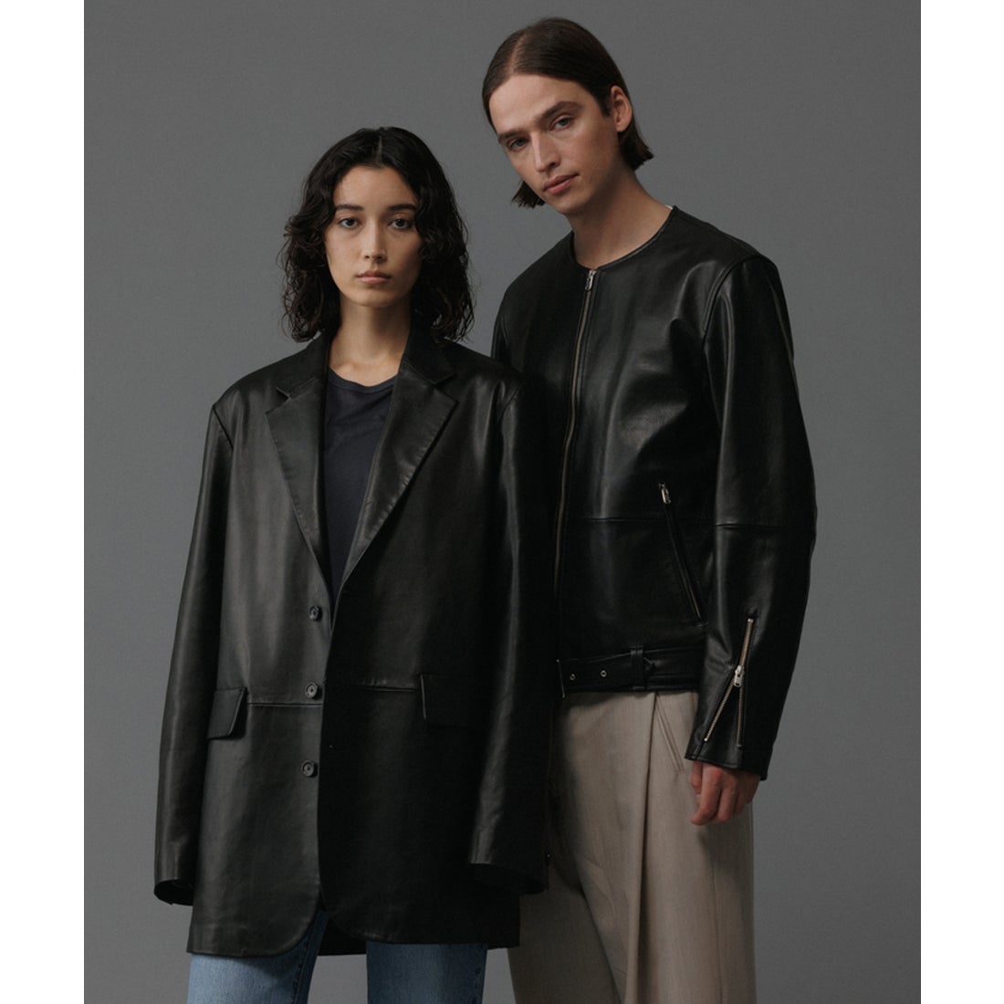 アダム エ ロペ ADAM ET ROPE' 3ボタン シープレザー テーラード