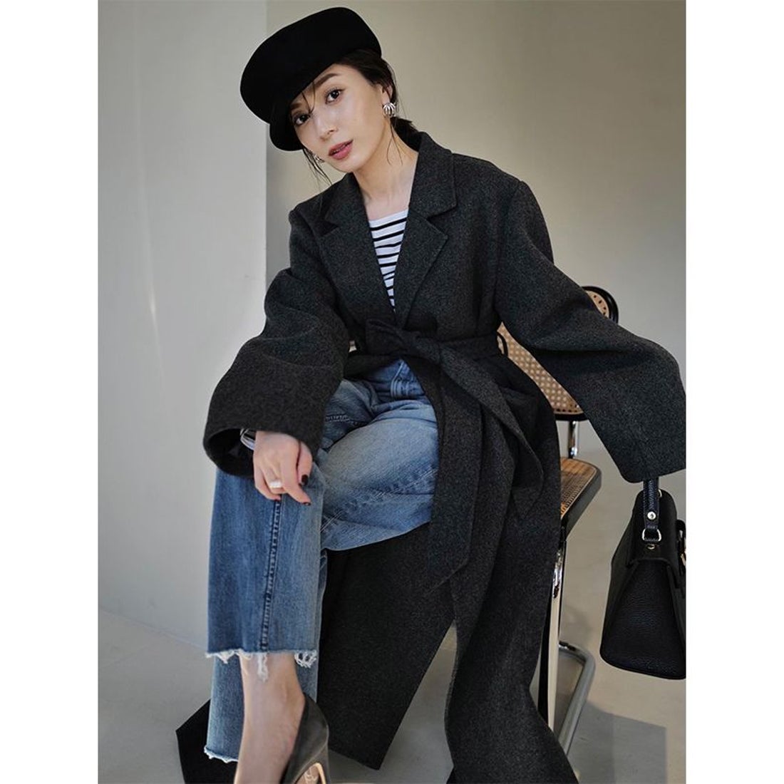 アニュアンス anuans リバーロングチェスターコート （PINK