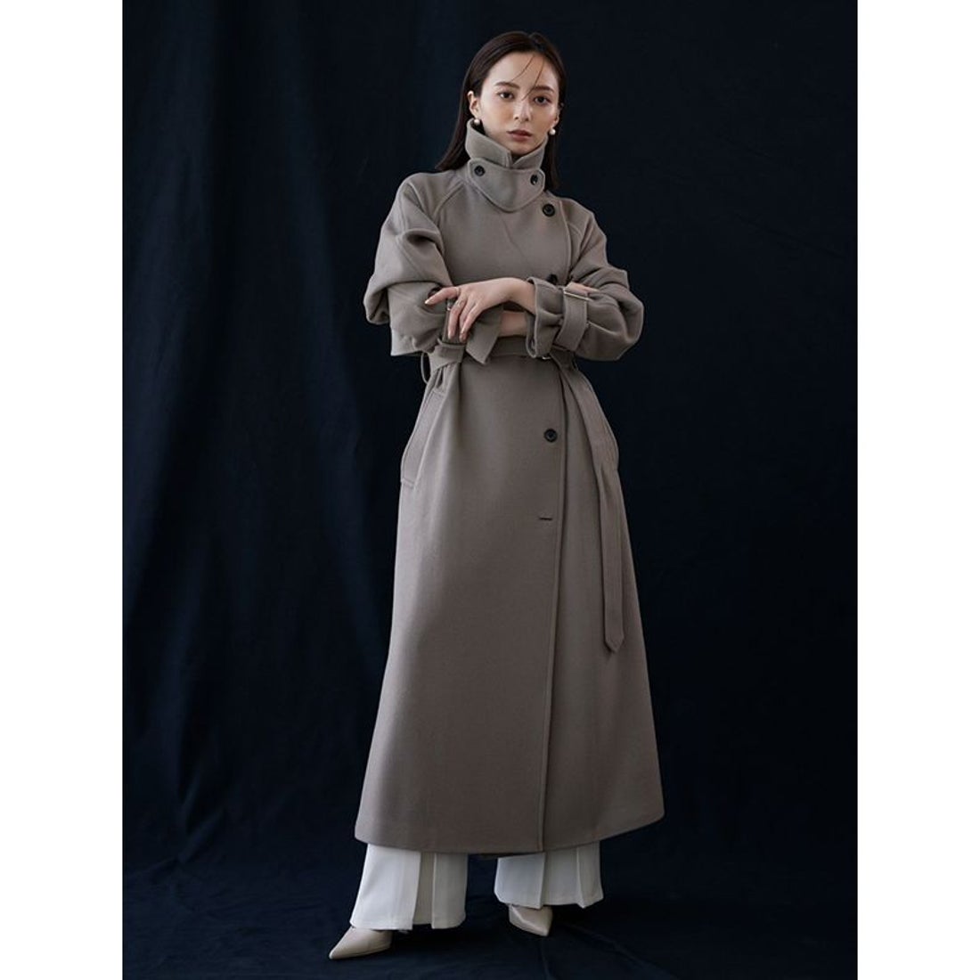 アニュアンス anuans ウールトレンチコート （PINK） -アウトレット