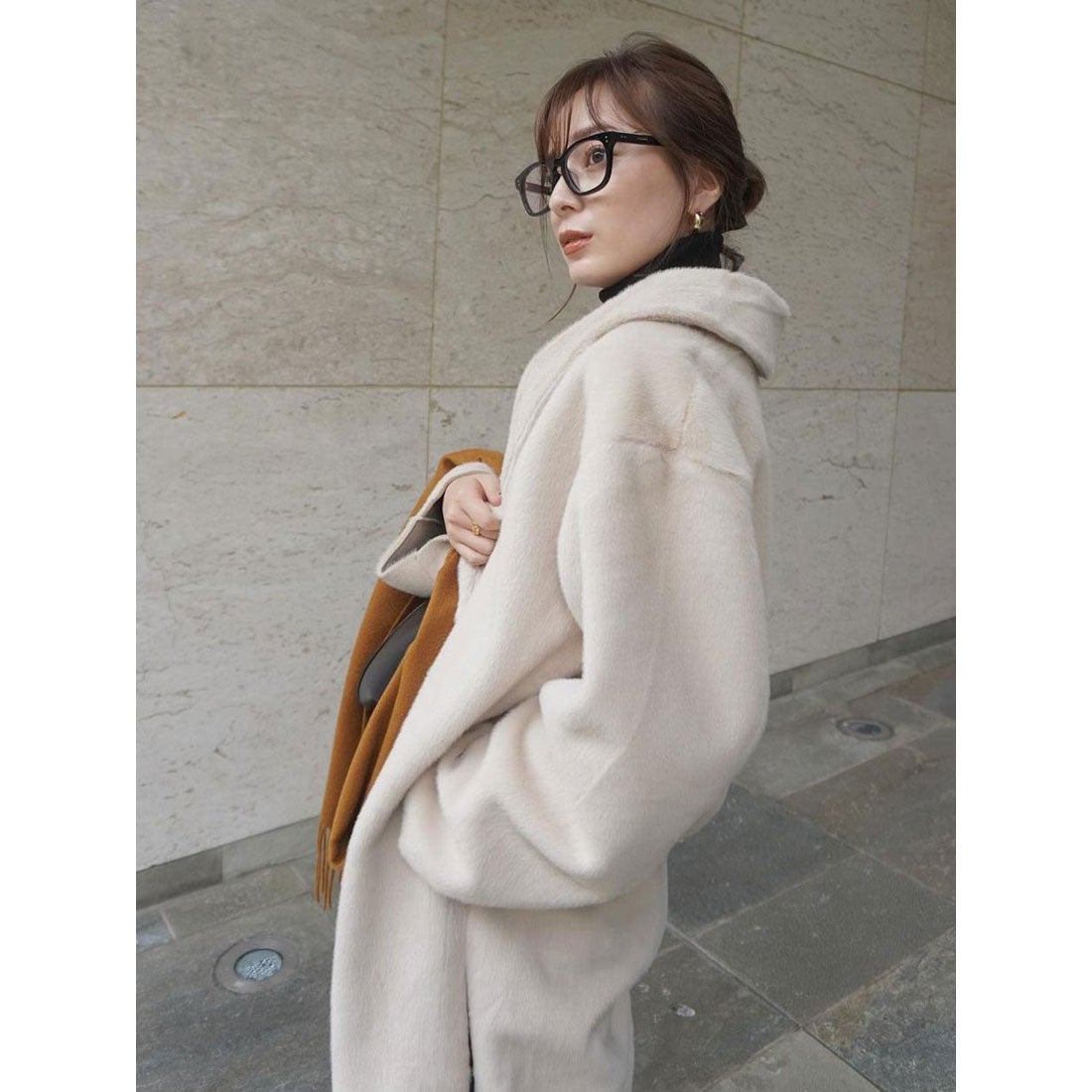 アニュアンス anuans リバーシブルエコファーコート （ECRU