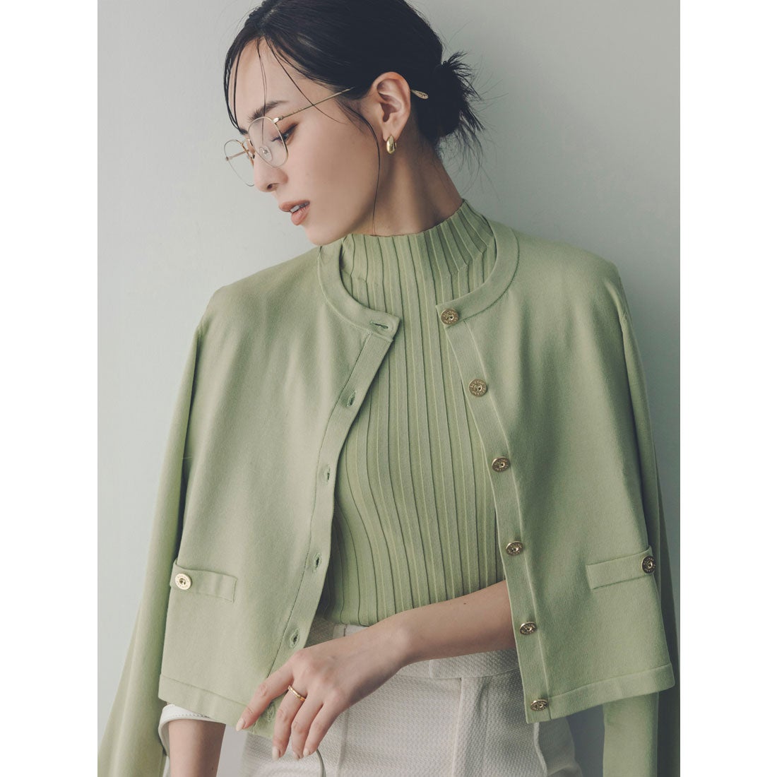 アニュアンス anuans シルクブレンドノースリーブニットトップス