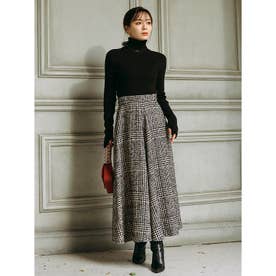 アニュアンス anuans ウールチェックツイードフレアスカート （BLACK