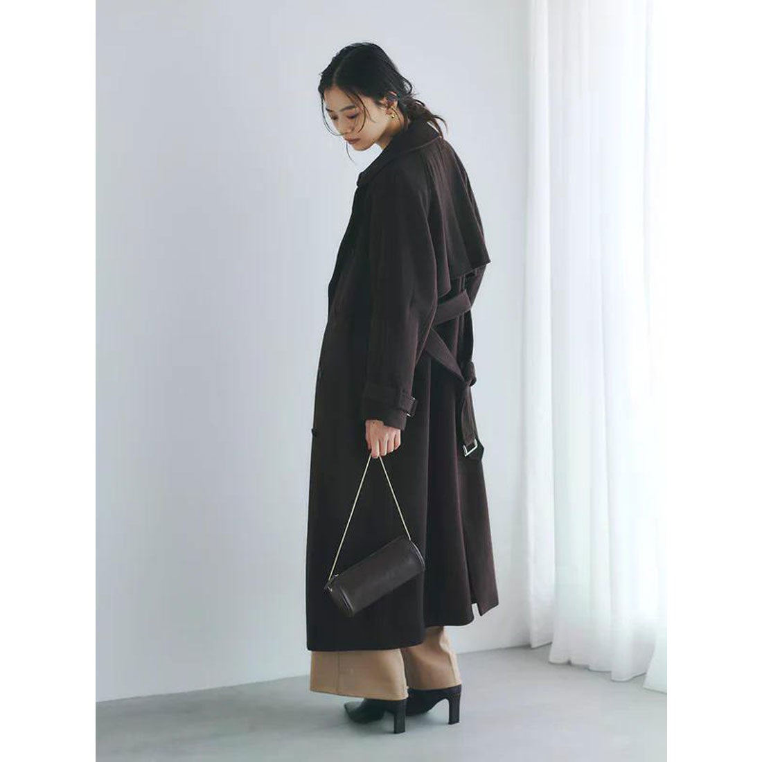 アニュアンス anuans ウールトレンチコート （DARK BROWN