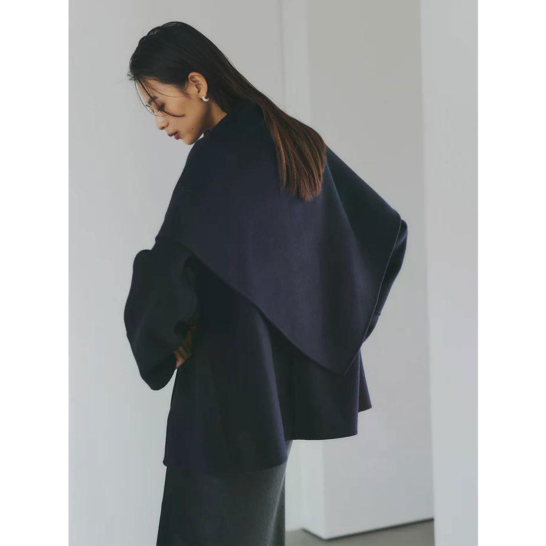 アニュアンス anuans リバーウールミドルマフラーコート （BEIGE