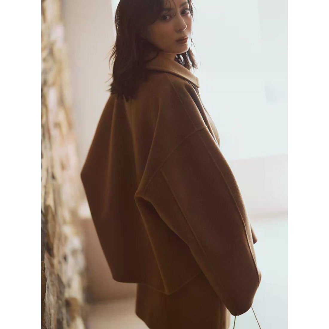 アニュアンス anuans リバーウールミニスカート （NAVY