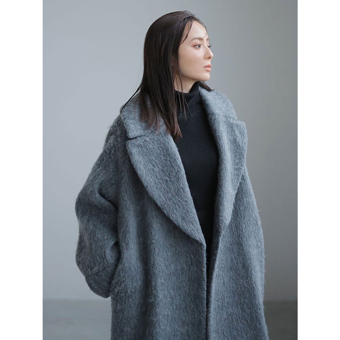 アニュアンス anuans ビッグラペルシャギーコート （LIGHT BEIGE