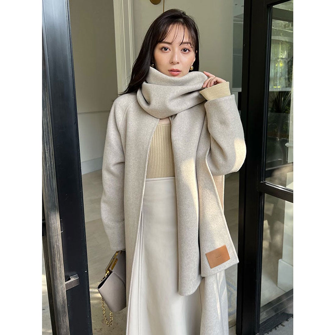 アニュアンス anuans マフラーセットリバーコート （NAVY） -靴