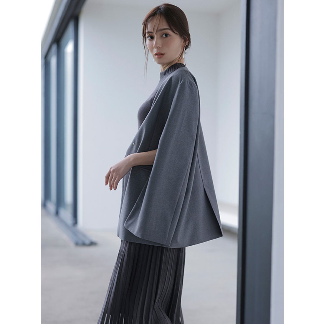 アニュアンス anuans レイヤードカラースリットスリーブジャケット