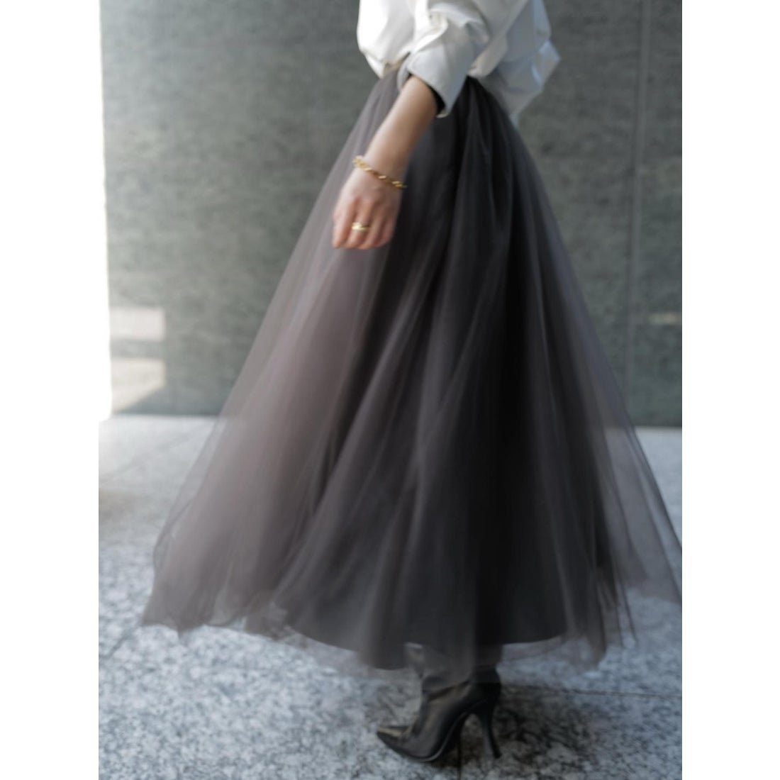 アニュアンス anuans チュールボリュームスカート （CHARCOALGREY